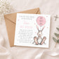 Personalised Girl's Christening,  Baptism Card with Poem
