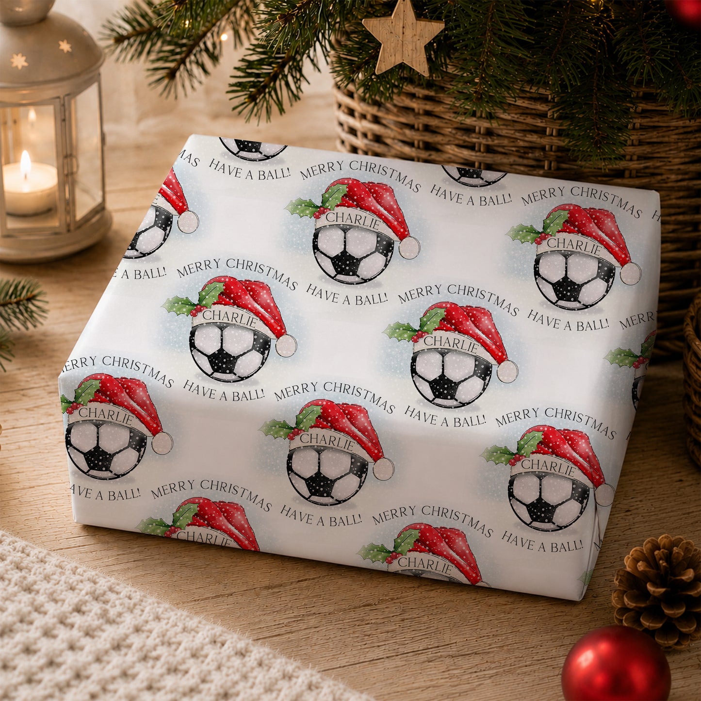 Personalised Football Christmas Wrapping Paper