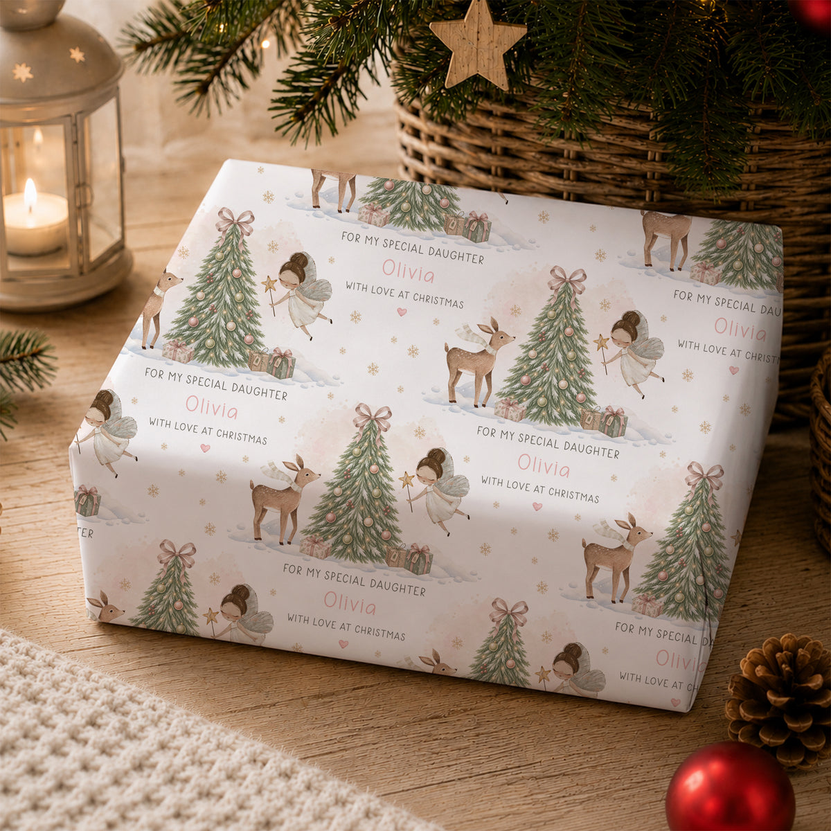 Personalised Fairy Christmas Card for Girls