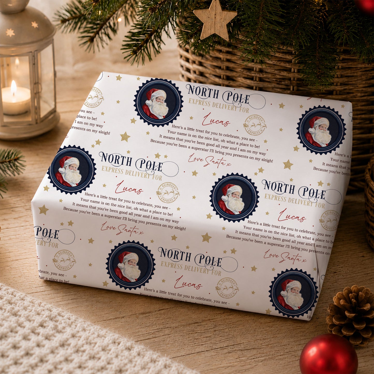 Personalised Santa’s Nice List Christmas Wrapping Paper