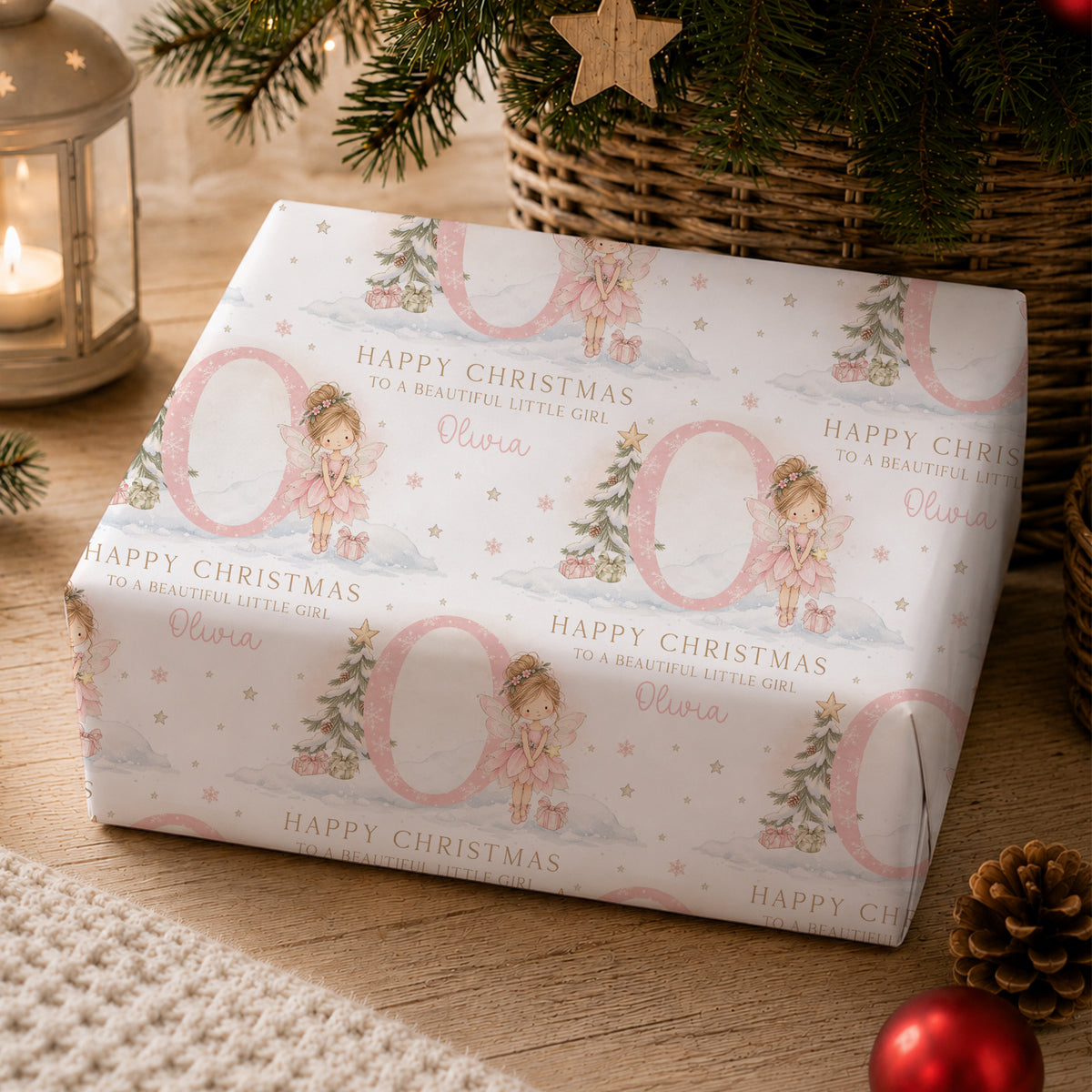 Personalised Daughter Christmas Card – Fairy Initial