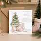Personalised Niece First Christmas Card – Pink Christmas Mouse