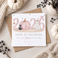 Personalised Daughter 1st Halloween Card – Pink Pumpkin
