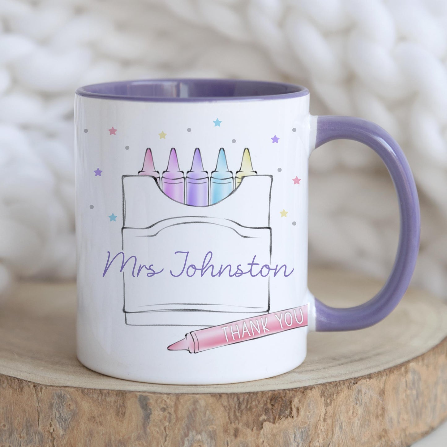 Personalised Crayon Teacher/Teaching Assistant Mug