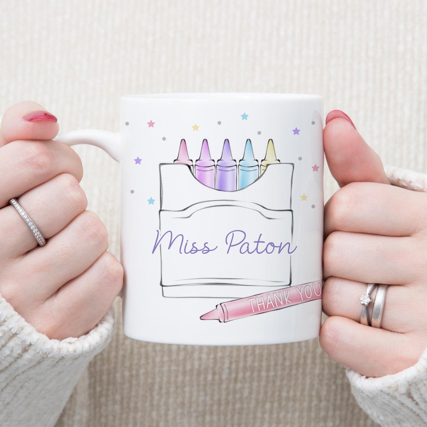 Personalised Crayon Teacher/Teaching Assistant Mug