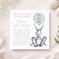 Personalised Boy's Blue Bunny Christening Baptism Day Card