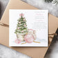 Personalised Baby Girl's Pink First Christmas Mouse Card