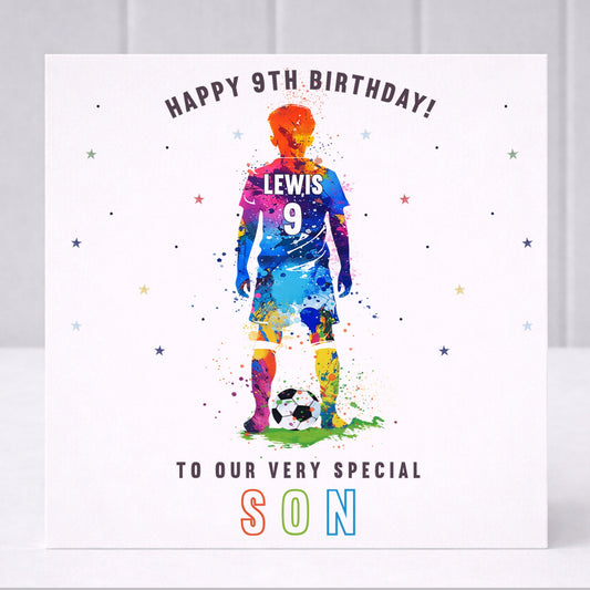 Personalised Boy's Football Birthday Card