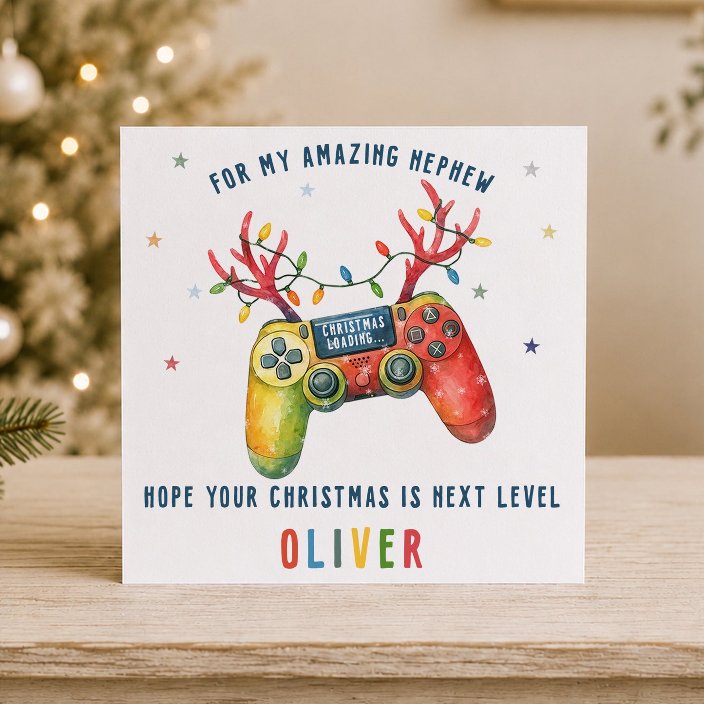 Personalised Christmas Card for a Gamer