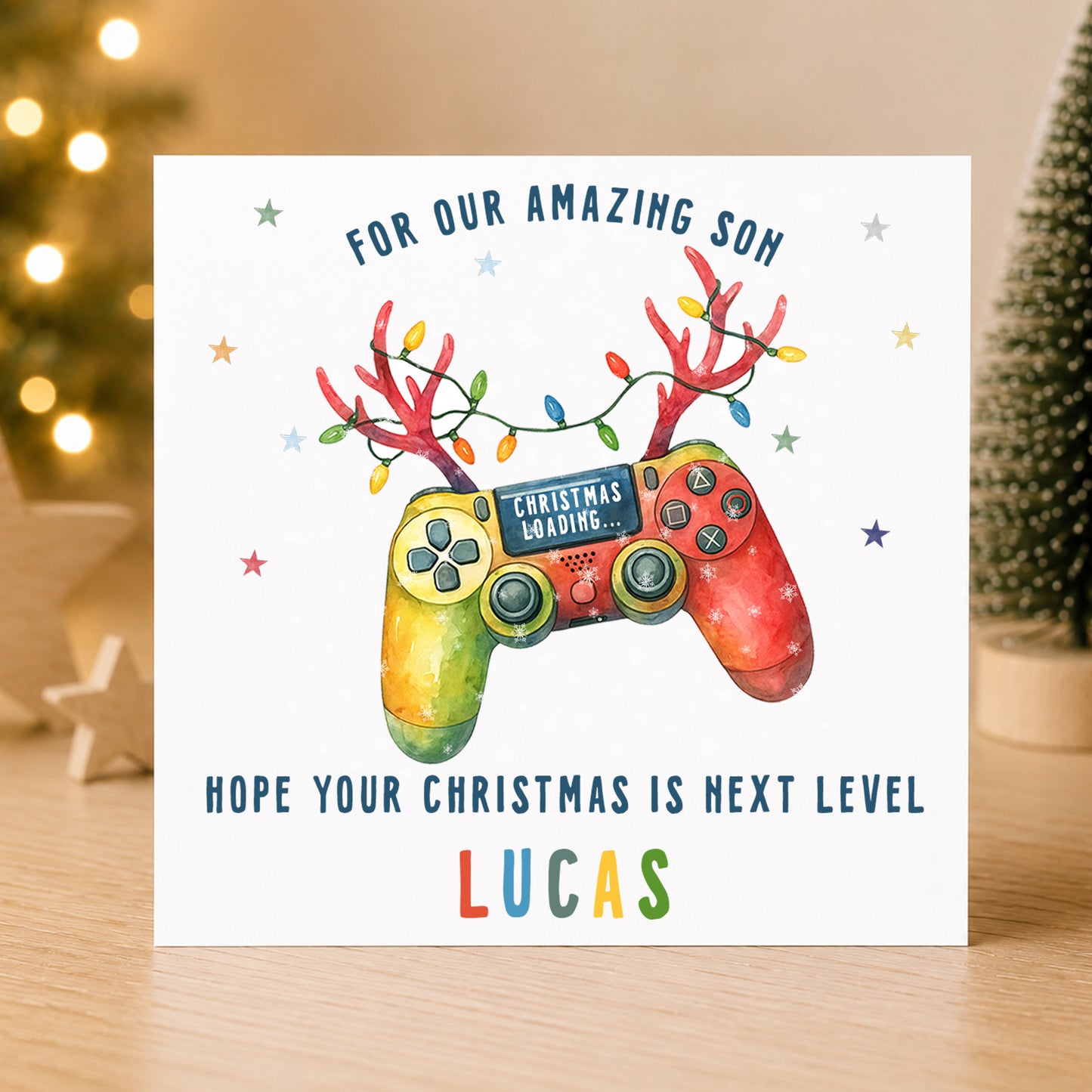 Personalised Christmas Card for a Gamer