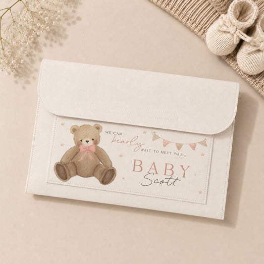 Custom Teddy Bear Pregnancy Notes Folder