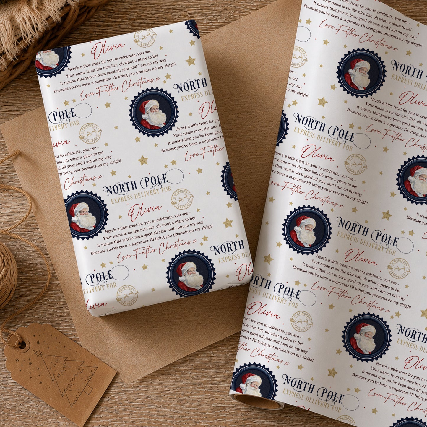 Personalised Santa’s Nice List Christmas Wrapping Paper