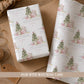 Personalised Niece First Christmas wrapping paper featuring a cute mouse, pink Christmas bauble and festive tree, personalised with her name.