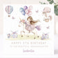 Personalised Girl's Princess and Unicorn Birthday Wrapping Paper