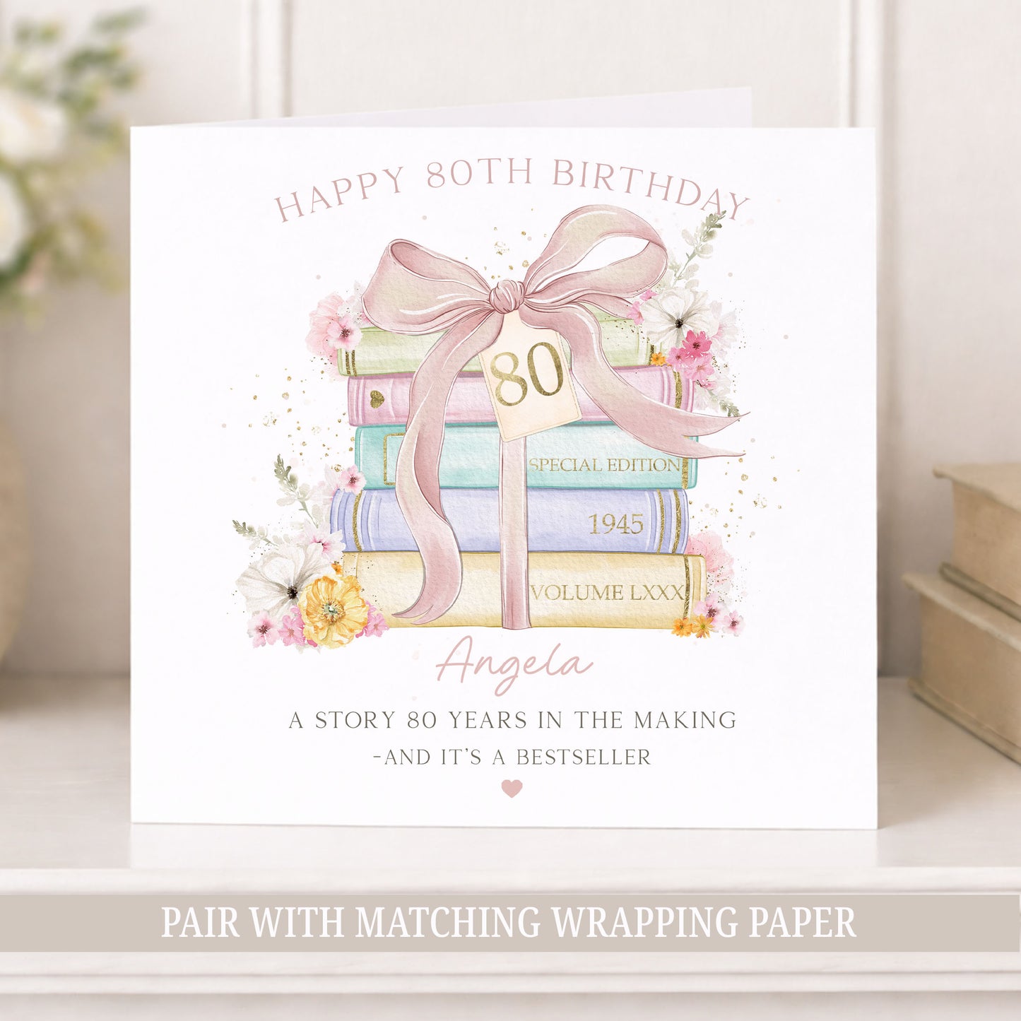80th Birthday Card for Book Lovers