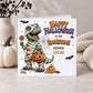 Personalised Grandson Halloween Card – Mummy Dinosaur