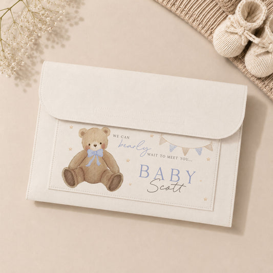Teddy Bear Pregnancy Notes Folder Personalised