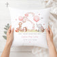 Personalised Girl's Floral Christening Baptism Cushion