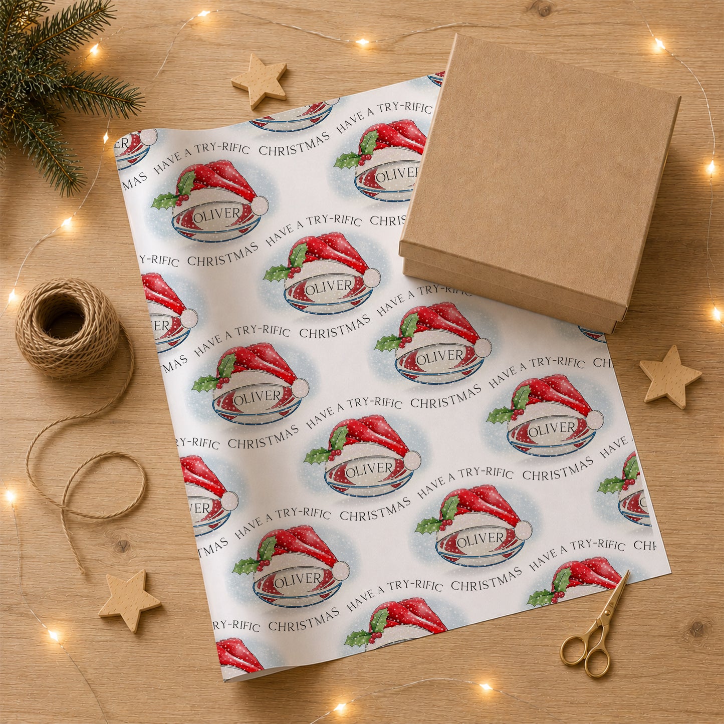 Personalised Rugby Christmas Card for Boys