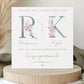 Personalised Floral Initials Engagement Card