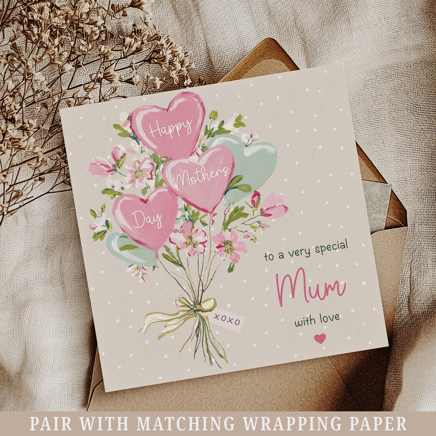 Mother’s Day Floral Balloons Card
