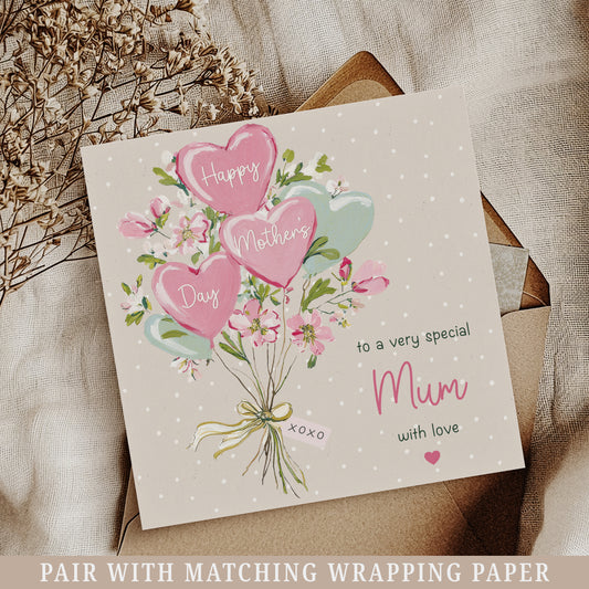 Mother’s Day Floral Balloons Card