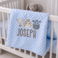 Personalised Safari Animal Embroidered Baby Blanket