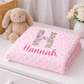 Personalised Pink Floral Initial Embroidered Baby Blanket