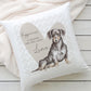 Personalised Sharing the Sofa with Dachshund Cushion