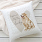 Personalised Sharing the Sofa with Golden Retriever Cushion