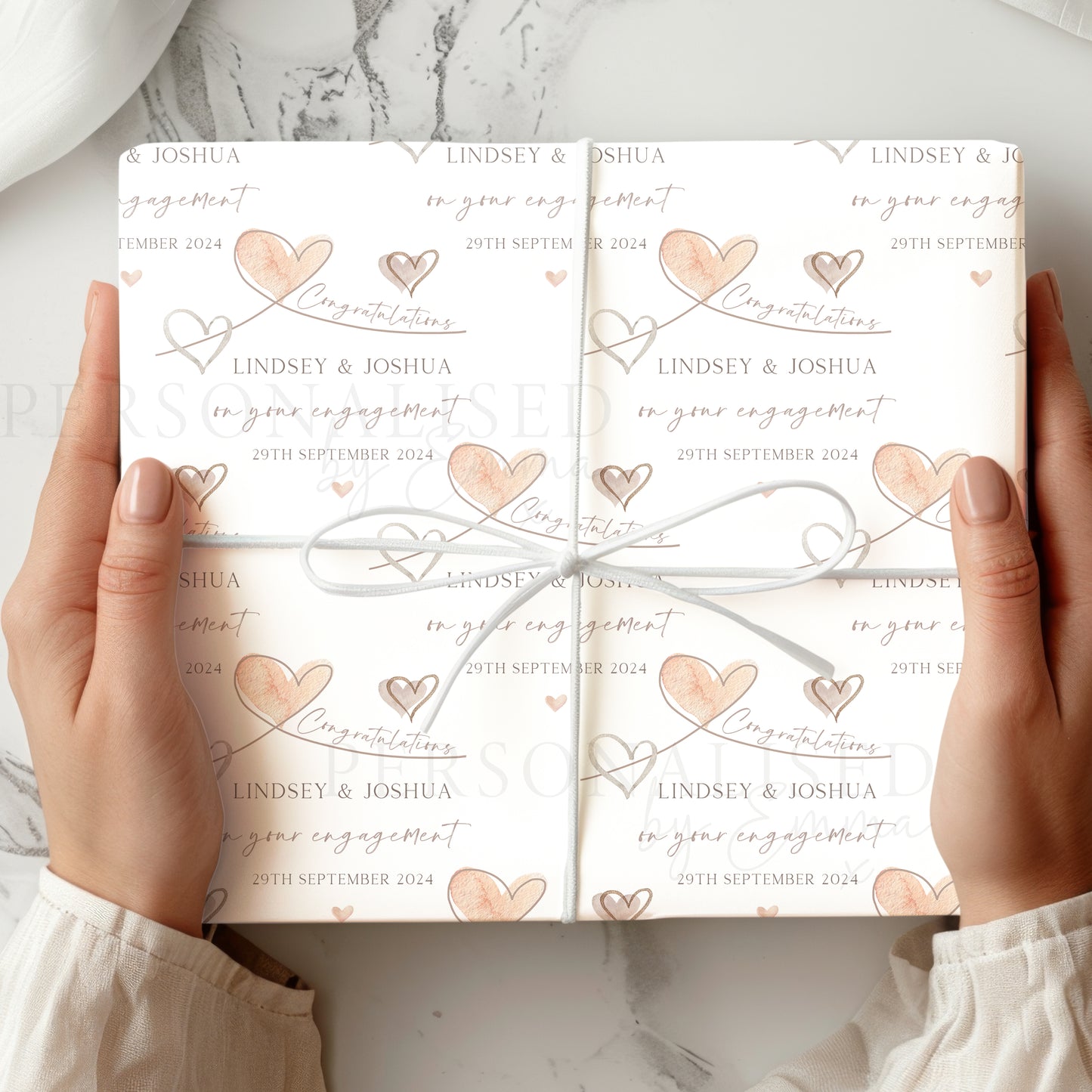 Personalised Hearts Engagement Card