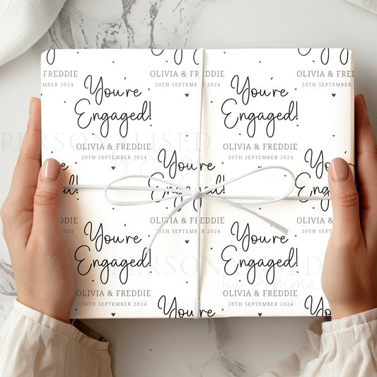 Personalised 'You're Engaged!' Engagement Gift Wrapping Paper