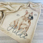 Personalised French Bulldog Fleece Printed Pet Blanket