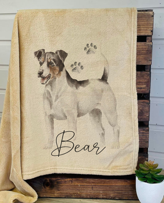 Personalised Jack Russell Fleece Printed Pet Blanket