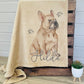 Personalised French Bulldog Fleece Printed Pet Blanket