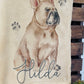 Personalised French Bulldog Fleece Printed Pet Blanket