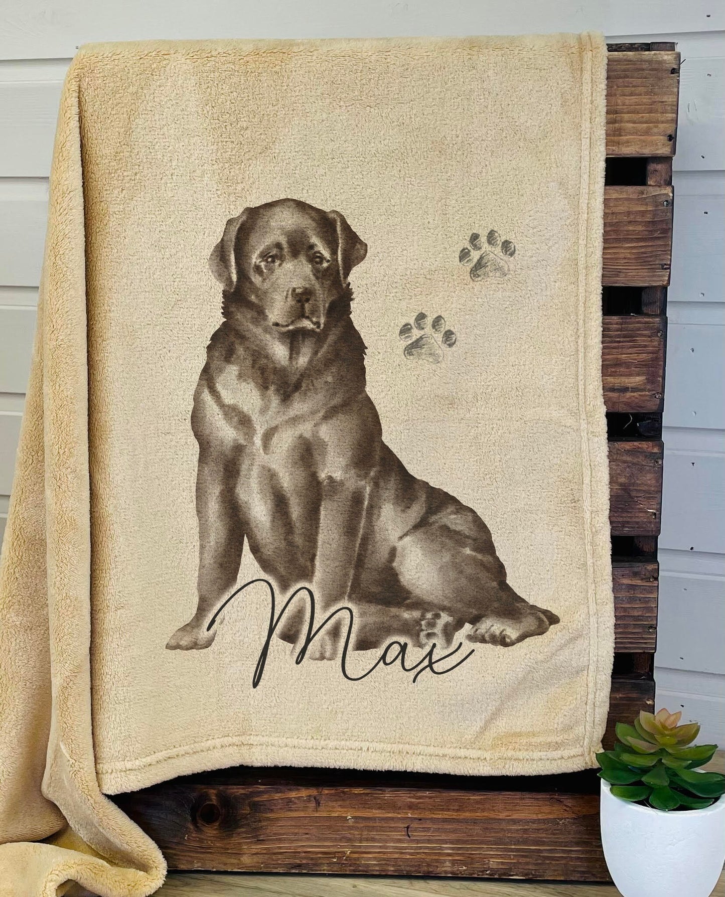 Personalised Labrador Fleece Printed Pet Blanket