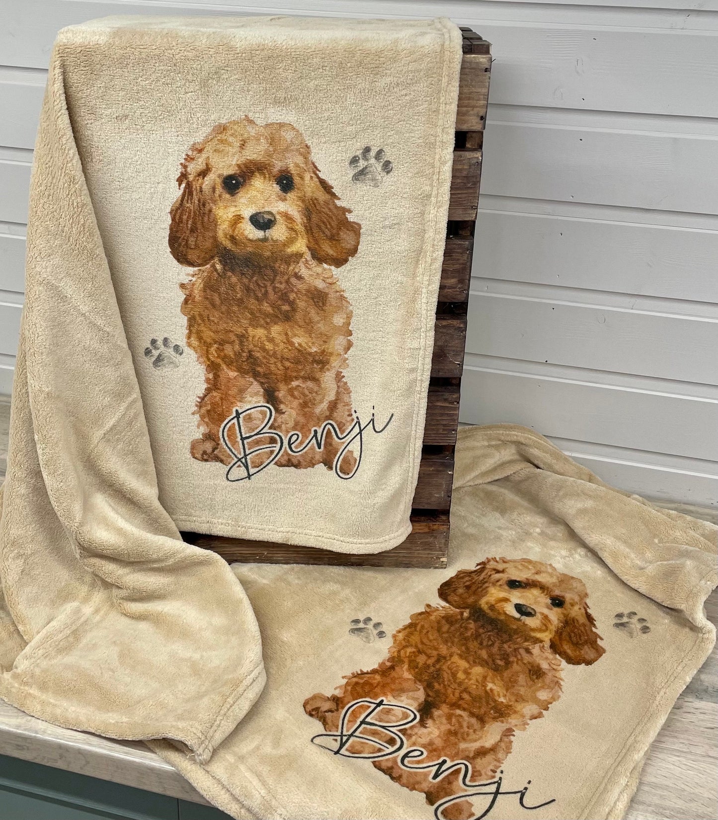 Personalised Cockapoo Fleece Printed Pet Blanket