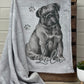 Personalised Pug Fleece Printed Pet Blanket