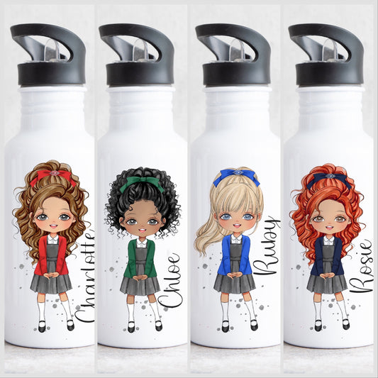 Personalised Custom School Girl Water Bottle