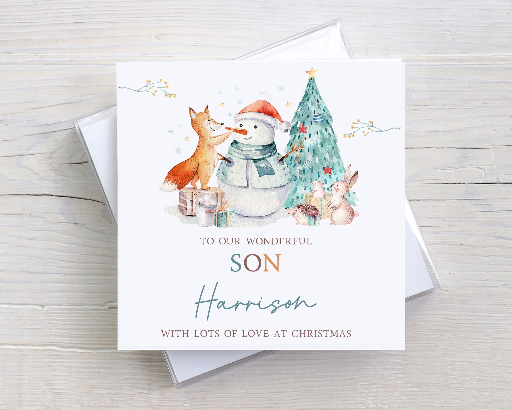 Boy's Christmas Card, Personalised Xmas Card for Son Grandson Nephew Godson Special Little Boy