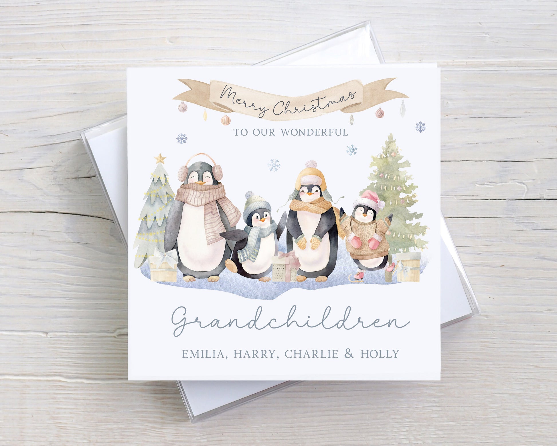 Personalised Grandchildren Christmas Card, Christmas Card for Granddaughters | Christmas Card for Grandsons | Grandchildren at Xmas Card