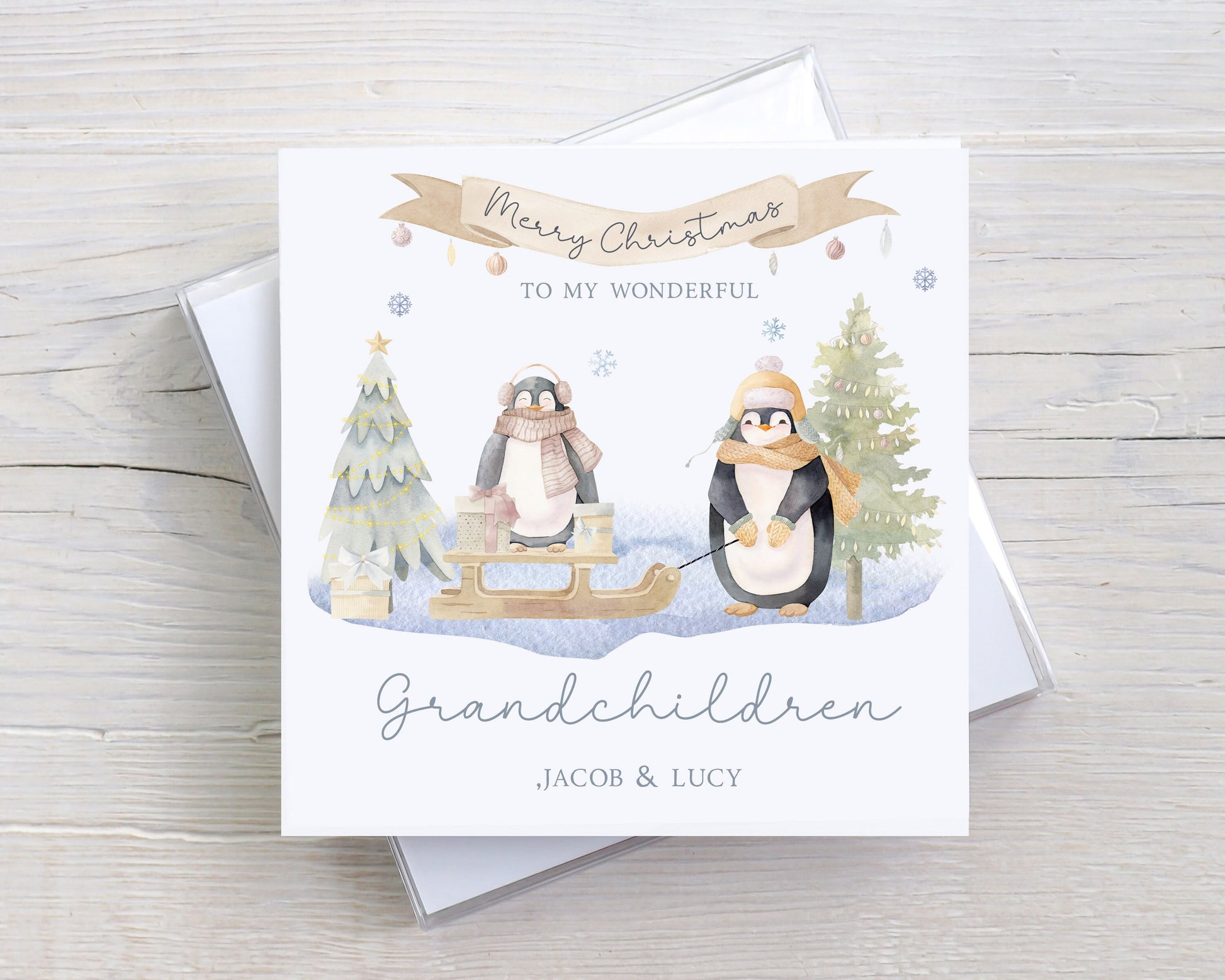 Personalised Grandchildren Christmas Card, Christmas Card for Granddaughters | Christmas Card for Grandsons | Grandchildren at Xmas Card