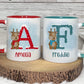 Personalised Christmas Mug, Red or Teal Reindeer Alphabet Mug, Christmas Movie Mug, Hot Chocolate Mug, Christmas Eve Box, Stocking Filler