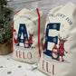 Personalised Santa Sack, Christmas Sack, Christmas Present Sack for Boys & Girls, Christmas Toy Sack with Initial and Name, Xmas Gift Bag