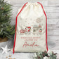 Personalised Santa Sack, Christmas Sack, Christmas Boys and Girls Present Sack, Christmas Toy Sack Santa's North Pole Express Delivery Train