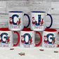 Personalised Christmas Mug, Red or Navy Santa & Reindeer Mug, Christmas Movie Mug, Hot Chocolate Mug, Christmas Eve Box, Stocking Filler
