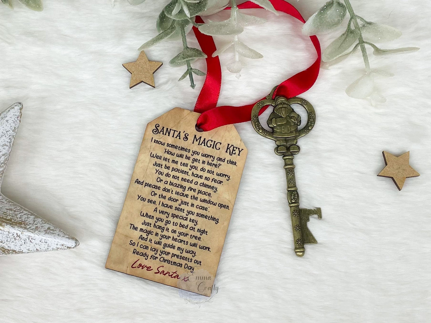 Santa's Magical Key, Personalised Magic Key for Father Christmas, Christmas Eve Box & Stocking Filler, No Chimney Key, Xmas Keepsake