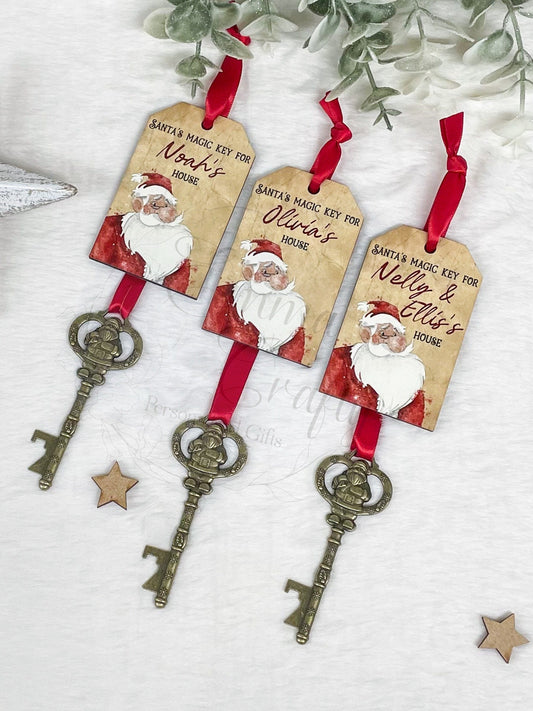 Santa's Magical Key, Personalised Magic Key for Father Christmas, Christmas Eve Box & Stocking Filler, No Chimney Key, Xmas Keepsake