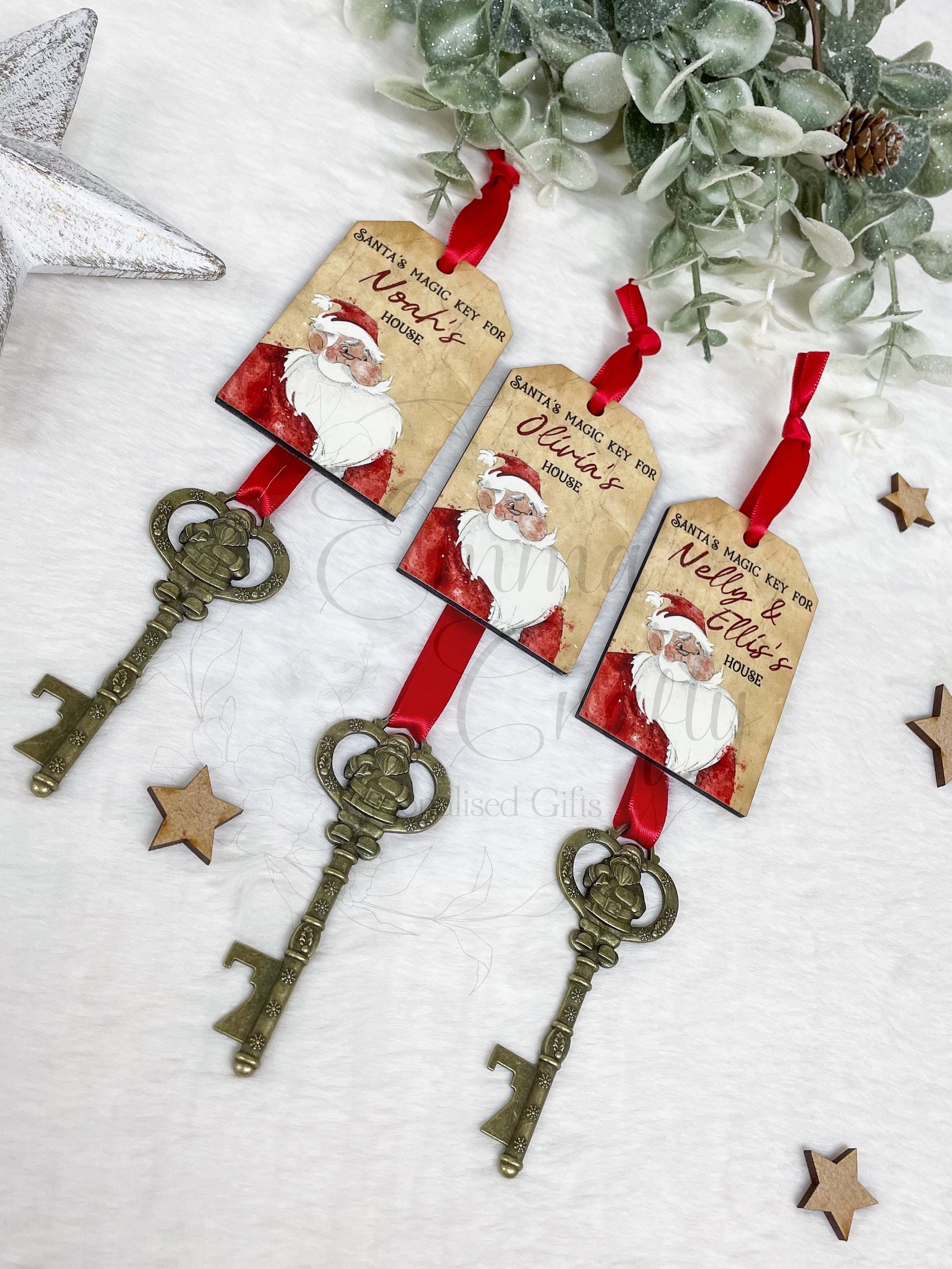 Santa's Magical Key, Personalised Magic Key for Father Christmas, Christmas Eve Box & Stocking Filler, No Chimney Key, Xmas Keepsake